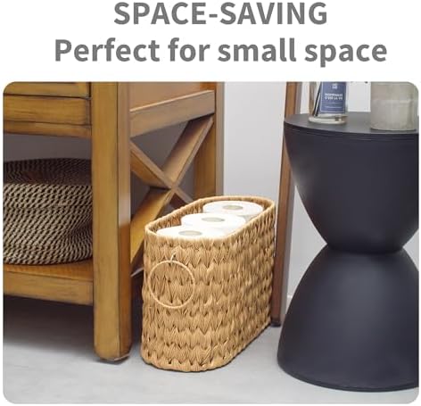 GRANNY SAYS Slim Toilet Paper Storage, Bathroom Storage Basket, Natural - Image 6