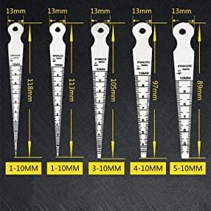 Taper Gage Set 10mm Stainless Steel Taper Welding Gage Test Hole Inspection Tool Rulers for Cylindrical Bores Measurement - Image 2