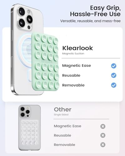 Klearlook Magnetic Suction Phone Mount for MagSafe Case, Light Green - Image 3