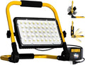 10000LM LED Work Light, 100W 6500K Portable Work Light with Stand, IP66 Waterproof Flood Light with 13.1FT Cord, Construction Lighting for Job Site Repairing Workshop Garage, Gifts for Men by CREATESTAR