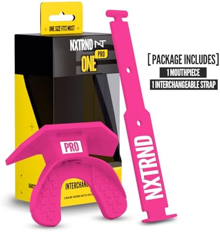 Nxtrnd One Pro Football Mouth Guard, Interchangeable Strap, Fits Adult & Youth (Pink) - Image 5