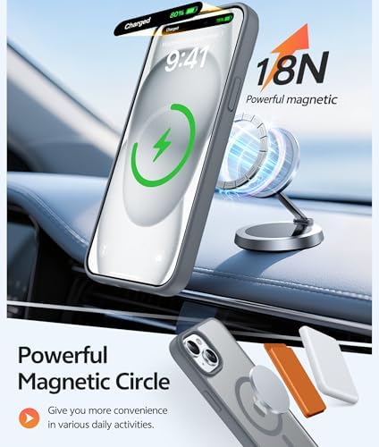 FNTCASE for iPhone 15/14/13 Case, Fit for Magsafe, Glass Screen Protector - Image 3