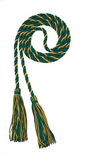 Tassel Depot Graduation Honor Cord - Dark Green/Oriental Gold - Every School Color Available - Made In Usa by TasselDepot