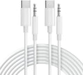 Seulliya USB C to 3.5mm Audio Aux Jack Cable, Aux Cord for iPhone 15, Type C to 3.5mm Headphone Car Stereo Cord Compatible with iPhone 16 Plus /15 Pro Max, Samsung Galaxy S23 S22 Note 20, 2Pack White by Seulliya