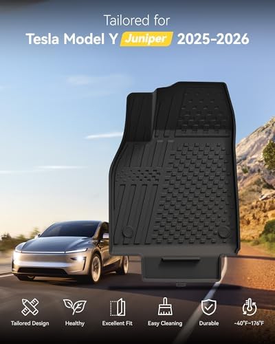 3W Tesla Model Y Juniper Floor Mats 5PCS (Not for Standard) Lumedge TPE - Image 2