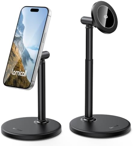 Lamicall Magnetic Phone Stand for Desk, Height Adjustable Holder for iPhone by Lamicall