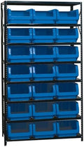 Quantum Storage Systems MSU-532BL Solid Heavy Duty 8 Shelves 21 MAGNUM Blue Bins 75" H x 42" W x 18" D by QuantumStorageSystems