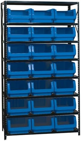 Quantum Storage Systems MSU-532BL Solid Heavy Duty 8 Shelves 21 MAGNUM Blue Bins 75" H x 42" W x 18" D by QuantumStorageSystems