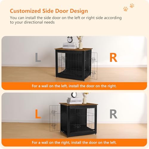 DWANTON 27" Dog Crate Furniture, Dog Kennel Indoor, with Waterproof Cushion - Image 4