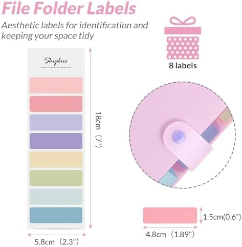 SKYDUE Expanding File Folder with 5 Pockets, Cute Accordion File Organizer, Letter Size Filing Folder, Portable Paper Receipt Organizer, School Office Supplies Purple - Image 6