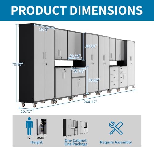 12-Piece Garage Storage Cabinets System Heavy Duty Workshop Set - Image 2