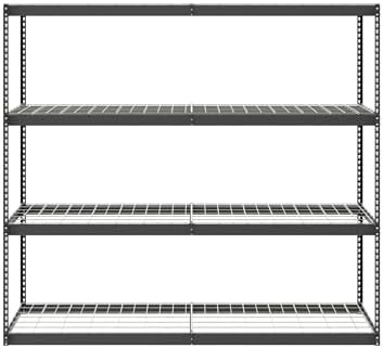 SafeRacks Steel Garage Shelving Rack, 500lb/Shelf, Hammertone (24x92x84) - Image 4