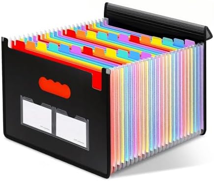 24 Pocket Expanding File Organizer, Accordion Document Folder by Unknown