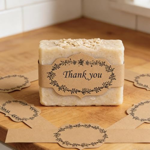 Brown Blank Kraft Soap Labels 120pcs (Decorated) - Image 3