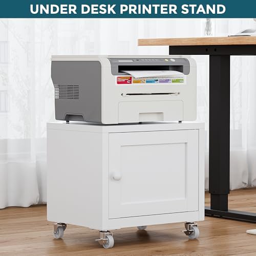 Small Printer Stand with Storage, Mobile Printer Cart for Home Office - Image 3