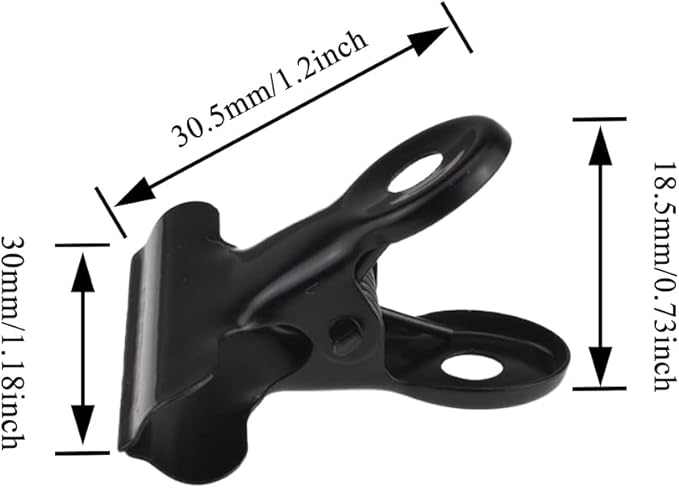 HAHIYO 1.25inch Black Bulldog Clips Metal File Hinge Binder Clips Clamps Save - Image 2