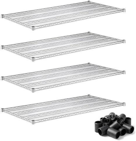 30" x 60" Chrome Wire Shelf for Shelving Units, 4 Pack Replacement Shelves for Wire Rack, NSF by Zedfire