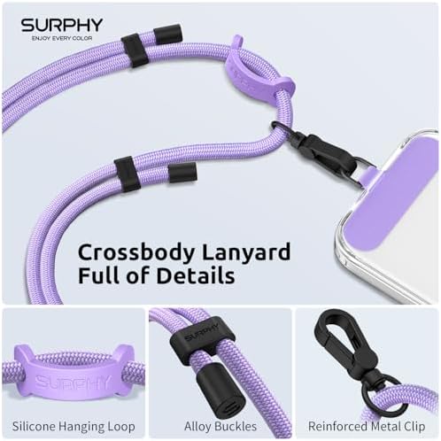 SURPHY Phone Lanyard Crossbody, Phone Strap Crossbody with 2 Tether Tabs - Image 2