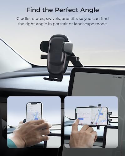 iOttie Easy One Touch Advanced Phone Mount for Tesla Model 3 and Model Y Screens - Universal Cell Phone Holder for iPhone, Google, Samsung, Moto, LG, and All Other Smartphones Black - Image 6