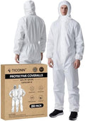 TICONN Hazmat Suit Disposable Coveralls, Full Body Lab Coverall Paint Suit by TICONN