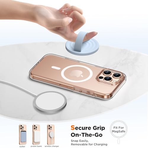 Magnetic Phone Grip for MagSafe, Silicone Ring Grip, Baby Blue - Image 4