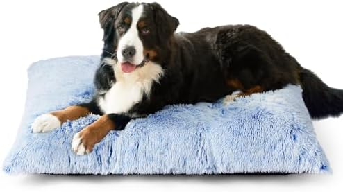 EHEYCIGA Fluffy Dog Crate Bed, Plush XX Large Dog Pillow, Blue by EHEYCIGA
