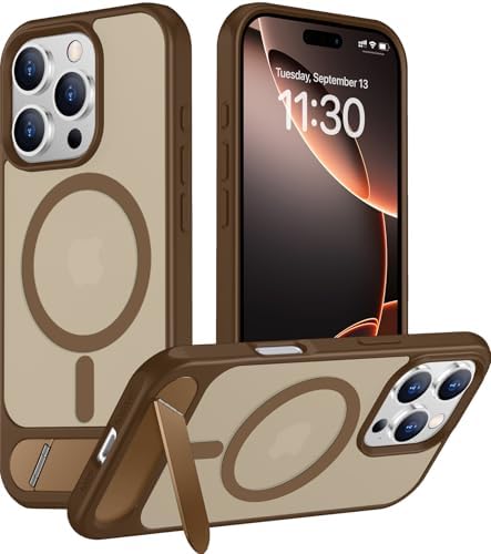 Temdan Magnetic Compatible with iPhone 16 Pro Max Case, [Built-in Invisible Kickstand][Compatible with MagSafe] [Military Grade Shockproof] Slim Translucent Matte Phone Case for iPhone 16 Pro Max 6.9" by Temdan