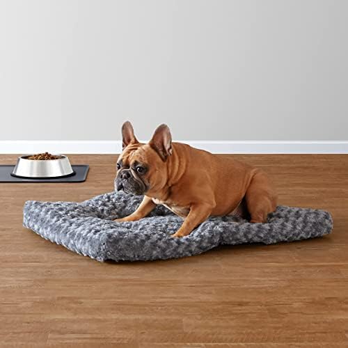 Amazon Basics Washable Cat and Dog Bed Crate Pad, Indoor, Easy to Wash, Fits Medium Crates, 29 x 21 x 3 inches, Gray - Image 6
