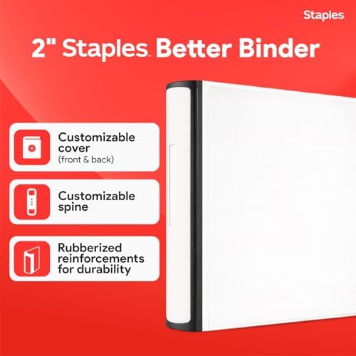 Staples Better Binder, 2 Inch 3-Ring, White, Heavy-Duty - Image 2