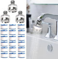 3 Pcs of Sink Water Filter and 18 Filter Elements Set, Sink Faucet Filter 360°Rotating, Bathroom Sink Filter Removes Fluoride Hard Water, Faucet Filter Faucet Extender for Home Kitchen Sink by Dexspoeny