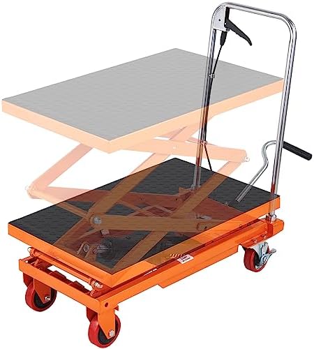 VEVOR Hydraulic Lift Table Cart, Orange, 50-Inch by VEVOR