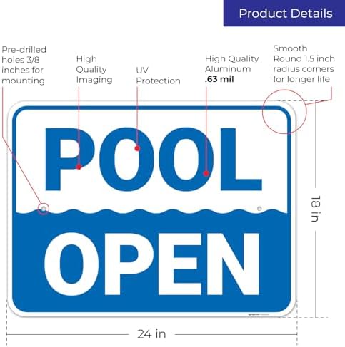 Pool Open Sign, - Image 3