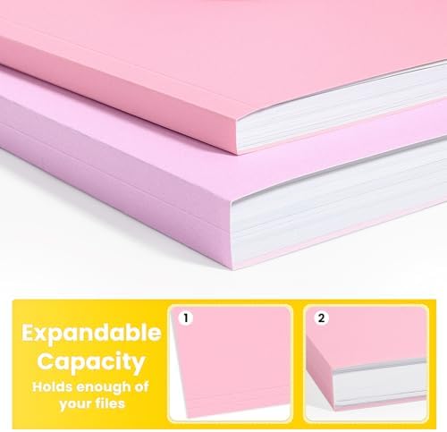 SUNEE File Folders, 100 Pack Manila File Folders 1/3 Cut Letter Size, Colored Folders,Office Organization,Folders for School,Files Paper Home and Classroom,5 Bright Color - Image 5
