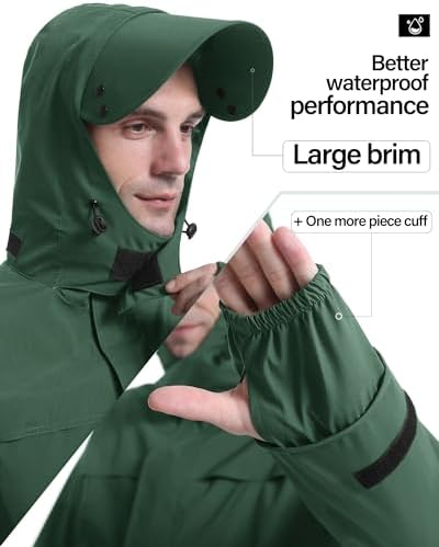 iCreek Rain Suit Waterproof Breathable Lightweight 2-Piece Rain Gear Unisex - Image 4