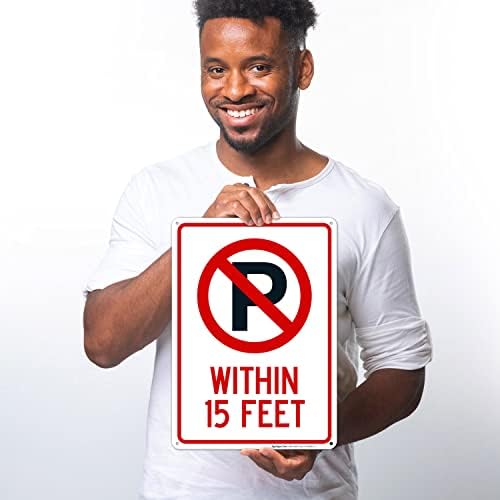 No Parking Symbol Within 15 Feet Sign, - Image 2