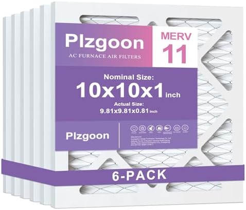 10x10x1 Air Filter MERV 11, 6-Pack for AC & Furnace, MPR 1000 by Unknown