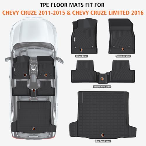 Floor Mats Cargo Liner for Chevy Cruze 2011-2015 & Chevy Cruze Limited 2016 - Image 2
