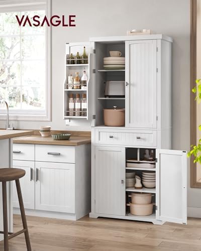 VASAGLE Pantry Cabinet, Freestanding Tall Cupboard with a Drawer - Image 2