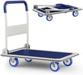 Foldable Push Cart Dolly | 660 lbs. Capacity | Heavy Duty Moving Platform Hand Truck with Swivel Wheels | Small Flatbed Cart | Space Saving Push Handle-b6 by ElevateYourEveryday