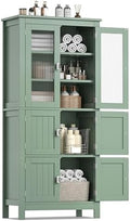 Akxomel 53.1" Tall Bathroom Cabinet 6 Doors Linen Floor Storage Cabinet by Akxomel
