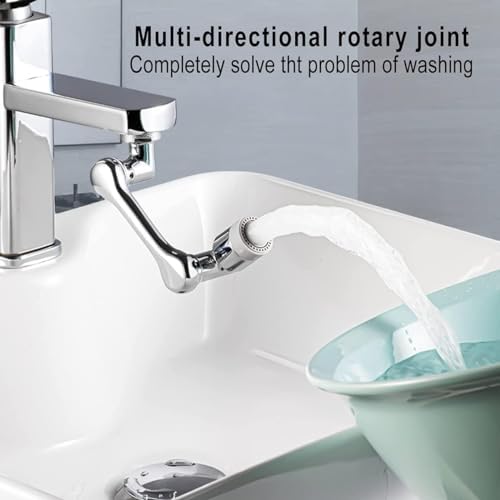 1080° Rotating Faucet Aerator Universal Splash Filter Faucet 1080 Degree Big Angle Swivel Faucet Extender Aerator Kitchen Tap Extend Bathroom Sink Gargle Face Wash Faucets Bubbler (Dual Mode) - Image 6