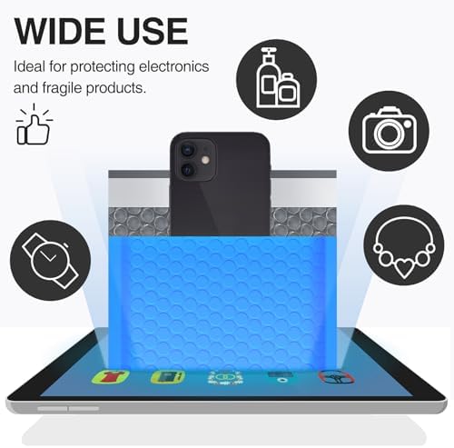 UCGOU Bubble Mailers 7.25x12" 25 Pack Usable Size 7.25x11" Blue Padded #1 - Image 5