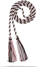 Tassel Depot Graduation Honor Cord - Brown/Light Pink/White - Every School Color Available - Made In Usa by TasselDepot