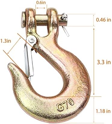 3/8" Chain Hooks, 2‑Pack Heavy Duty Clevis Slip Hook for Trailers - Image 2