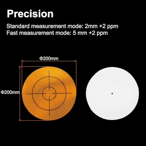HARFINGTON 2pcs Survey Reflector Sheets 200mm x 200mm Self-Adhesive Surveying Target Mark Sticker Total Station Round Reflective Sheet Tape for Ship Inspection Tunnel Measure, Yellow - Image 2