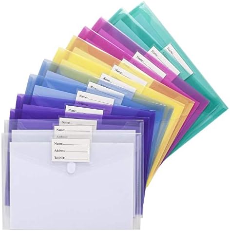 Sooez 24 Pack File Folders, Clear Poly Envelopes Plastic Folders A4 Pouch - Image 2