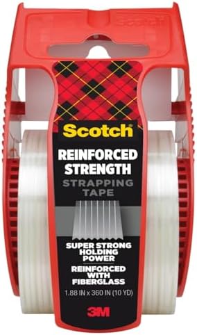 Scotch Reinforced Strength Strapping Tape, 1.88 in x 360 in, 1 Roll by ScotchBrand