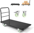 VEVOR Heavy Duty Platform Truck, 2000 LBS Industrial Steel Flatbed Cart with 360° Swivel Wheels, Platform Push Cart Dolly, Easy Storage for Warehouse/Garage/Moving/Garden (48" x 24" x 32") by VEVOR
