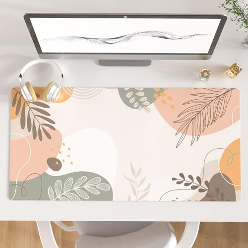 QIYI PU Leather Large Mouse Pad, Waterproof Desk Mat, 31.5" x 15.7", Boho by QIYI