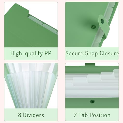 Forvencer Expanding File Folder 8 Pocket, Accordion File Organizer, Letter - Image 4